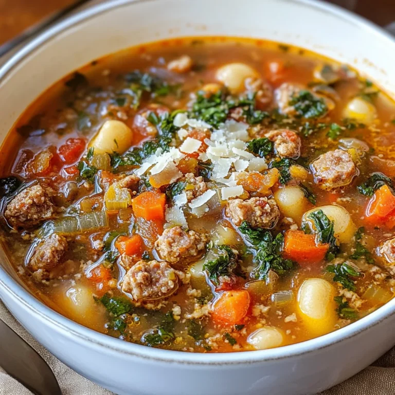 Italian Vegetable Soup with Spicy Sausage