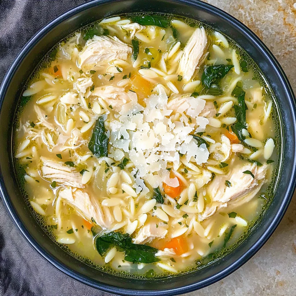 Lemon Chicken Orzo Soup