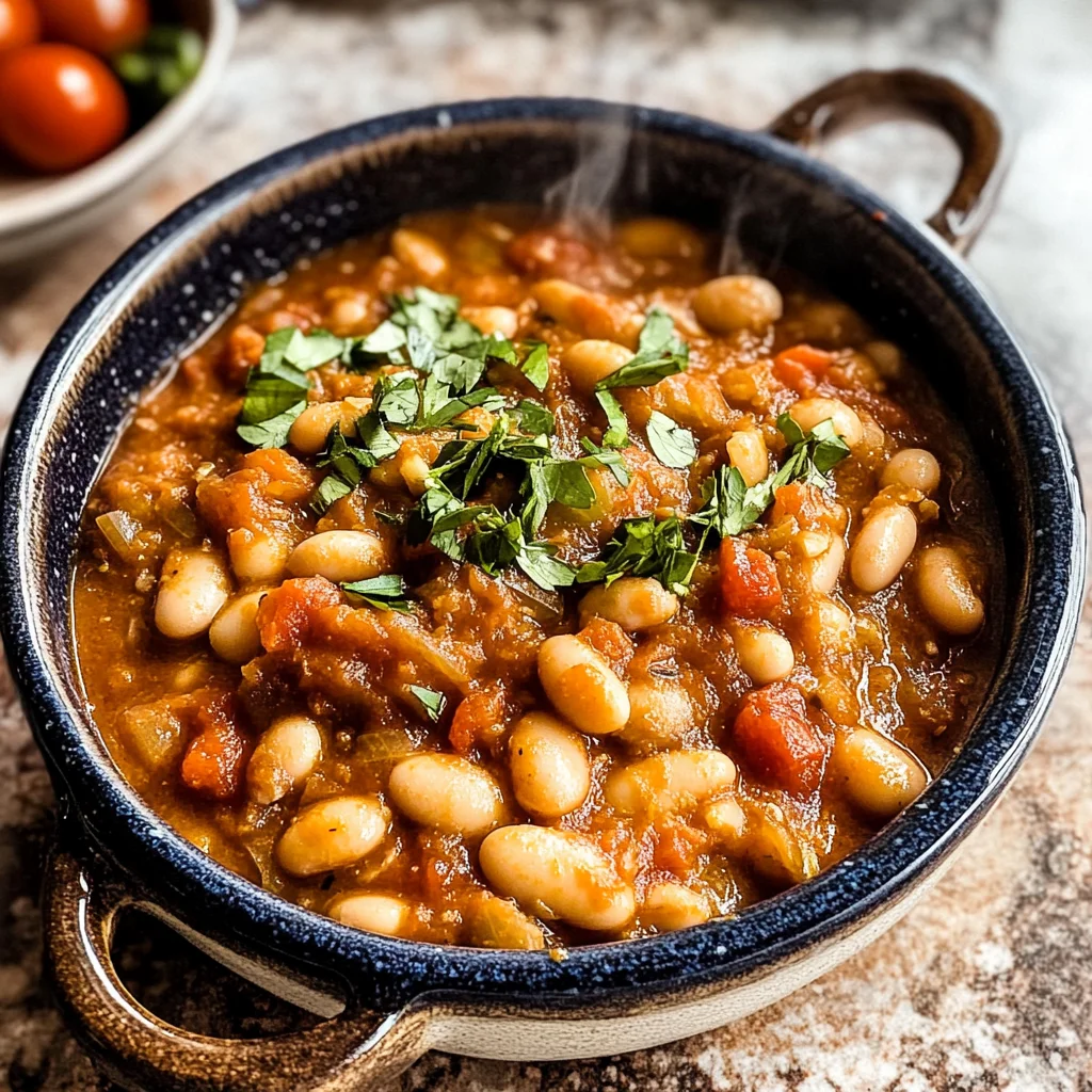 Loubia- Morrocan White Bean Stew (Stovetop + Instant Pot)