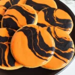 Orange and Black Halloween Sugar Cookies