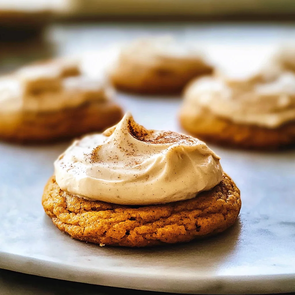 Pumpkin Cookies with Cream Cheese Frosting