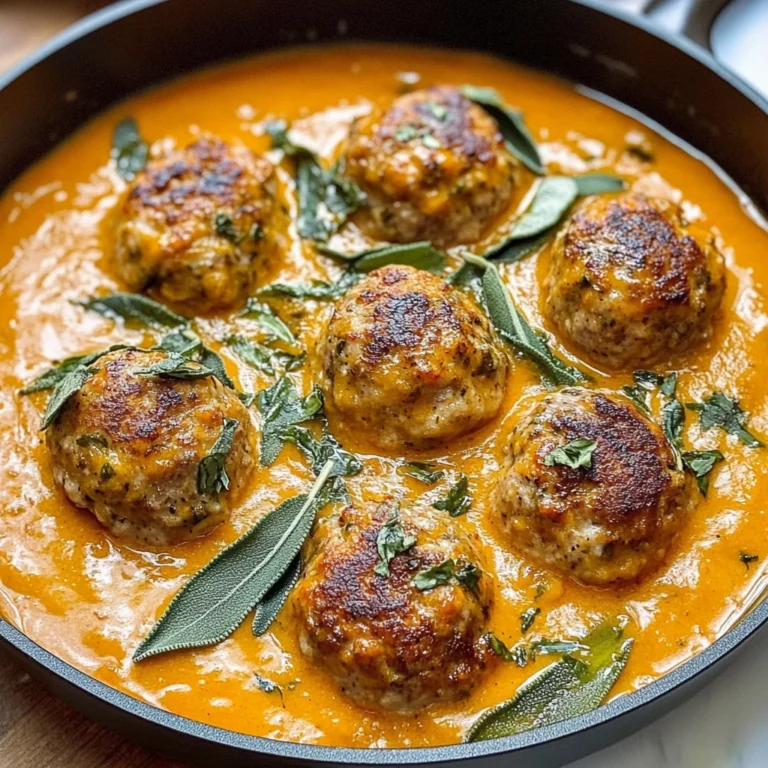 Turkey Meatballs in Pumpkin Sage Sauce