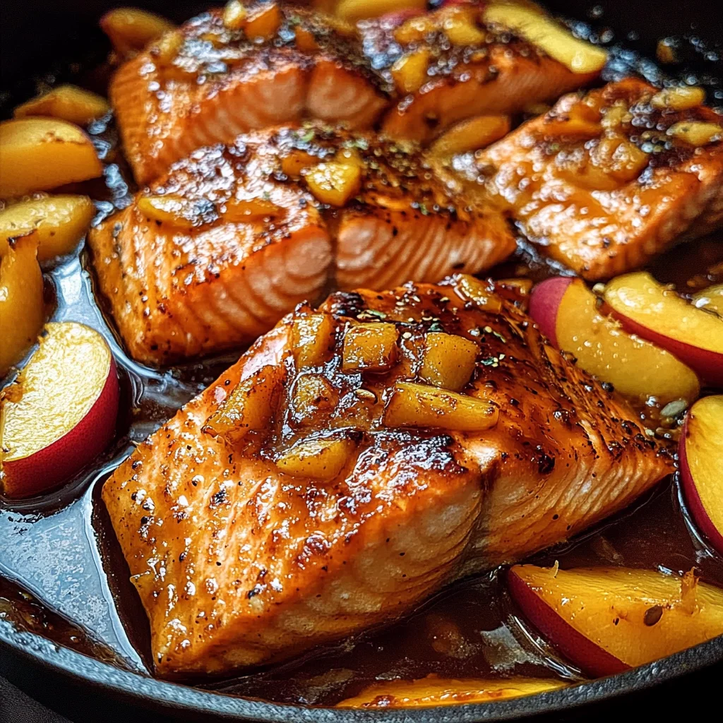 Bourbon Peach Roasted Salmon