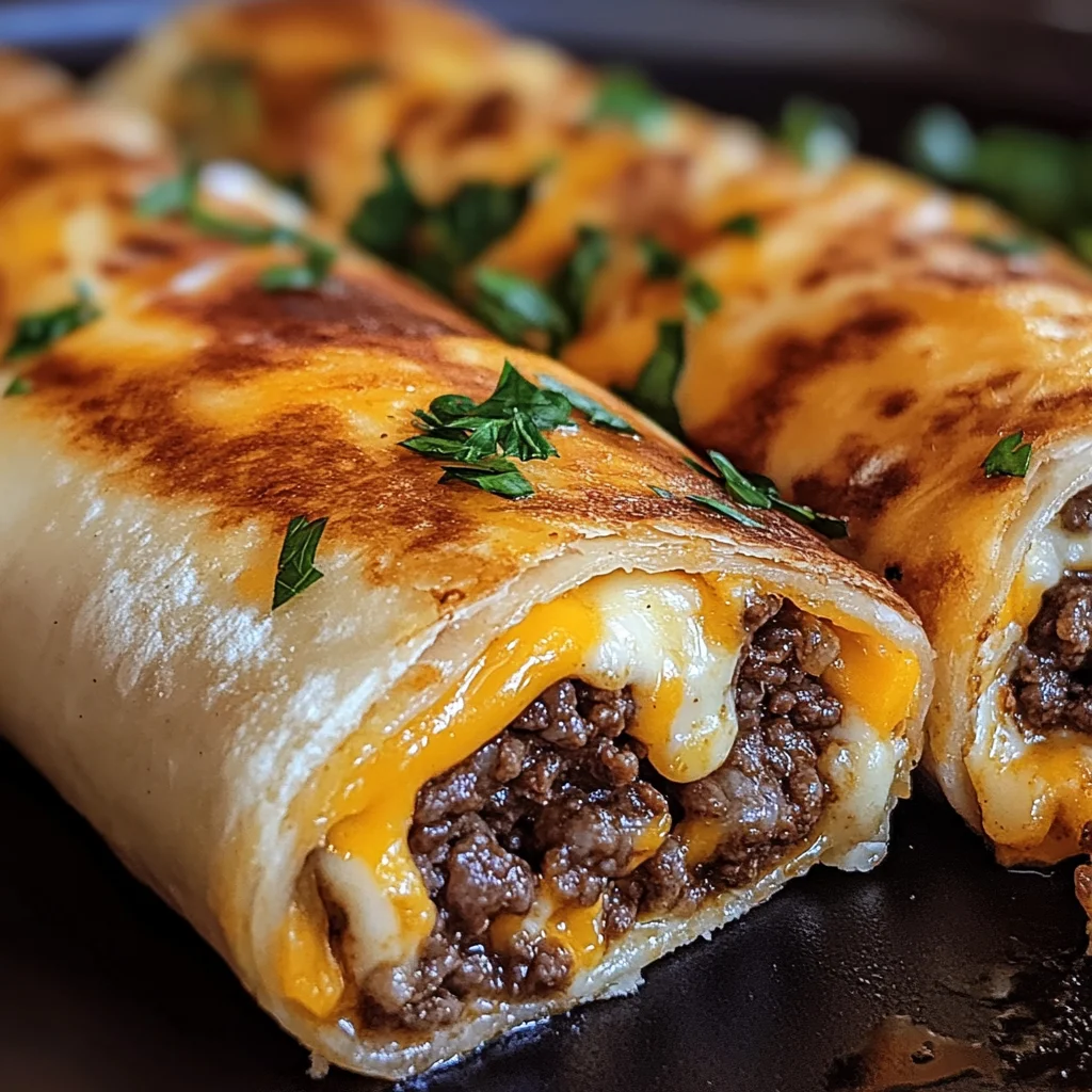 Cheesy Garlic Beef Roll-Ups