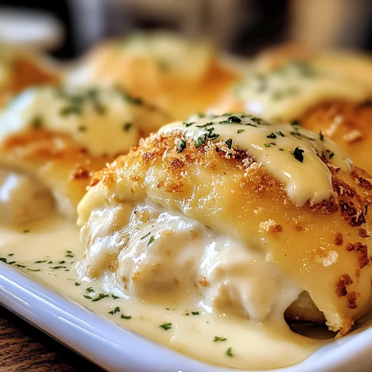Chicken Pillows with Creamy Parmesan Sauce