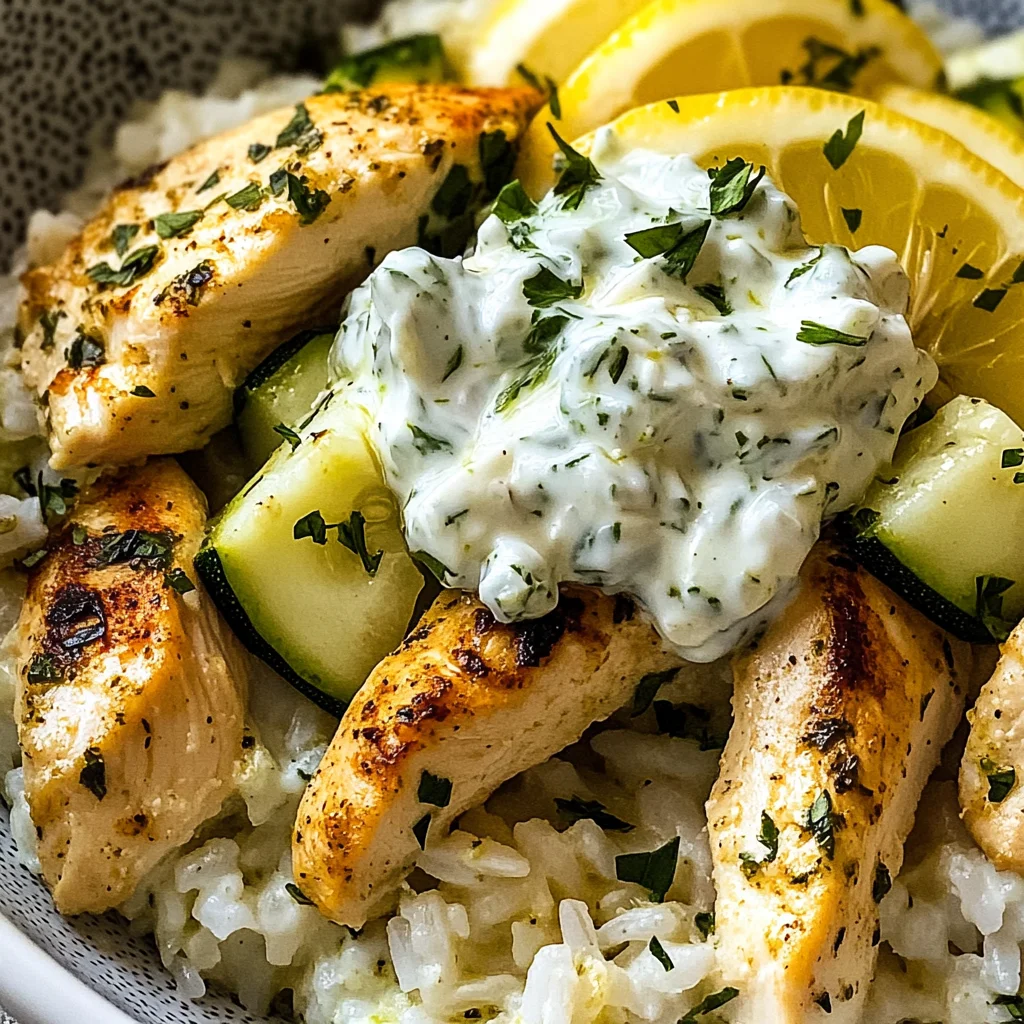 Easy Chicken Tzatziki Rice Bake