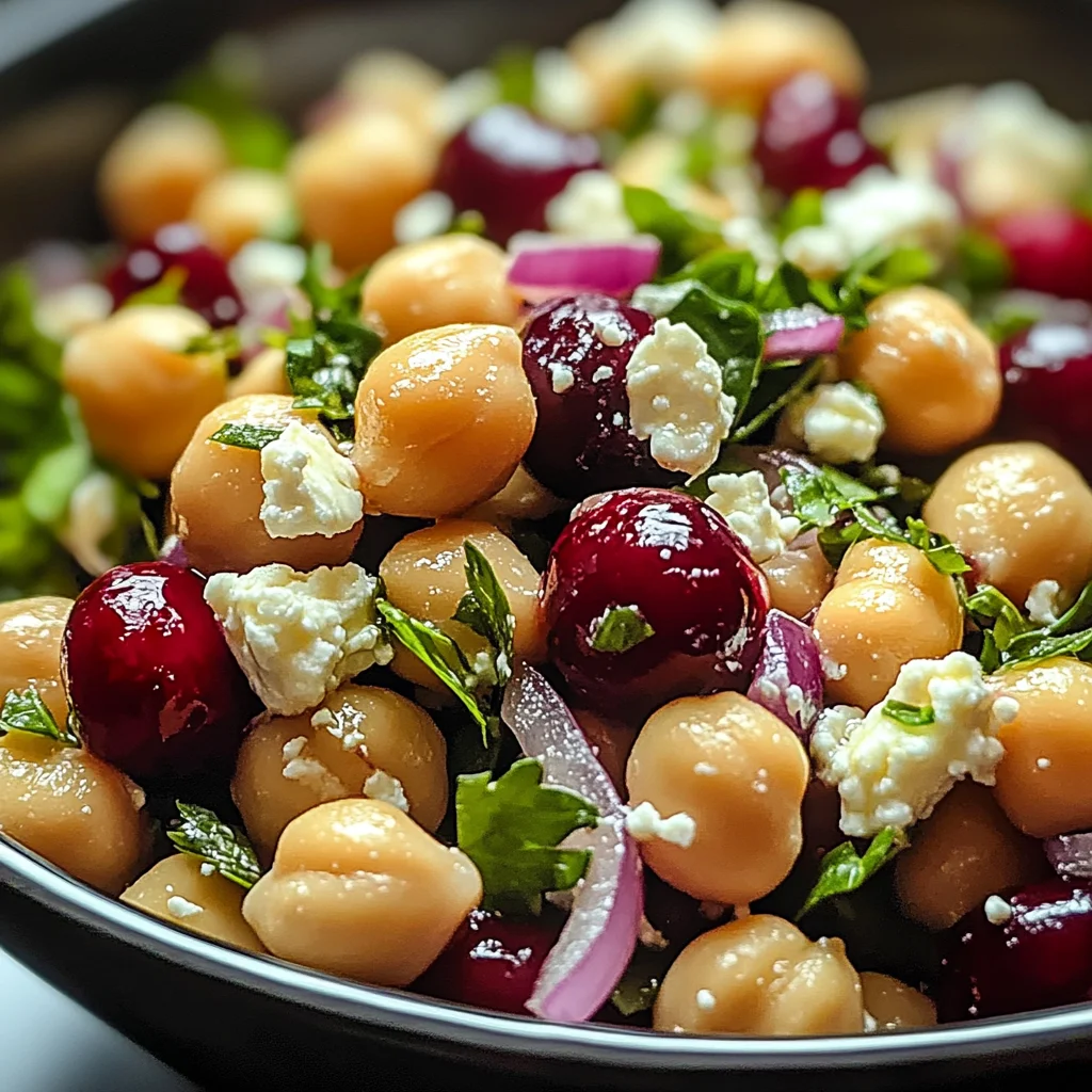 Feta & Cranberry Chickpeas with Lemon Vinaigrette