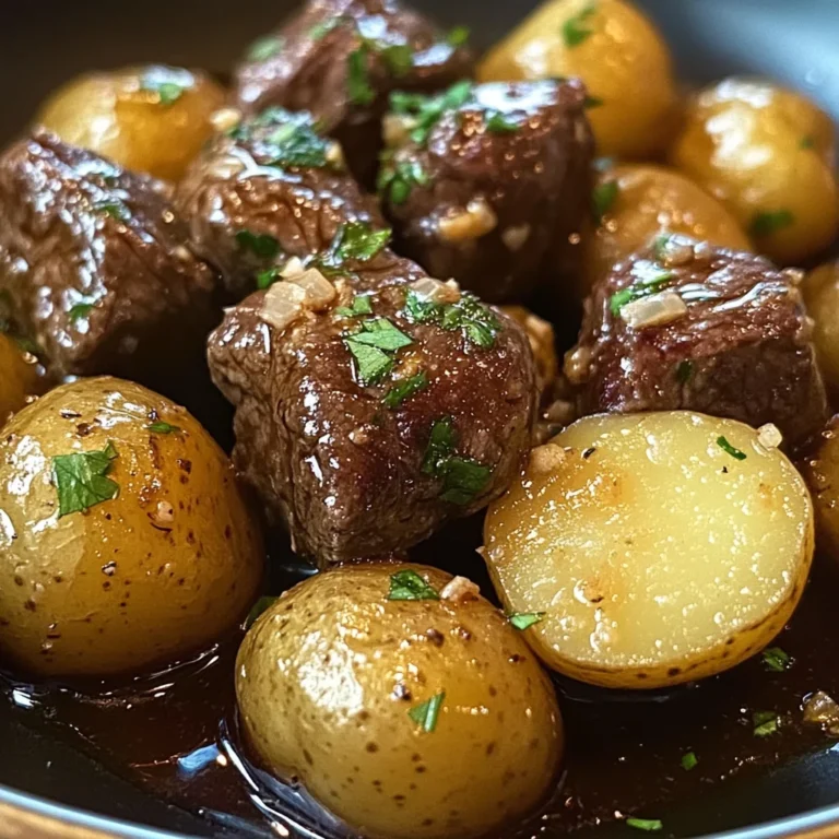 Garlic Butter Beef Bites with Potatoes