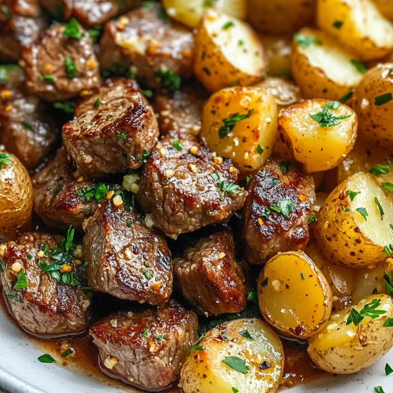 Garlic Steak Bites and Potatoes