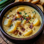Hearty Cheddar Garlic Herb Potato Soup Recipe