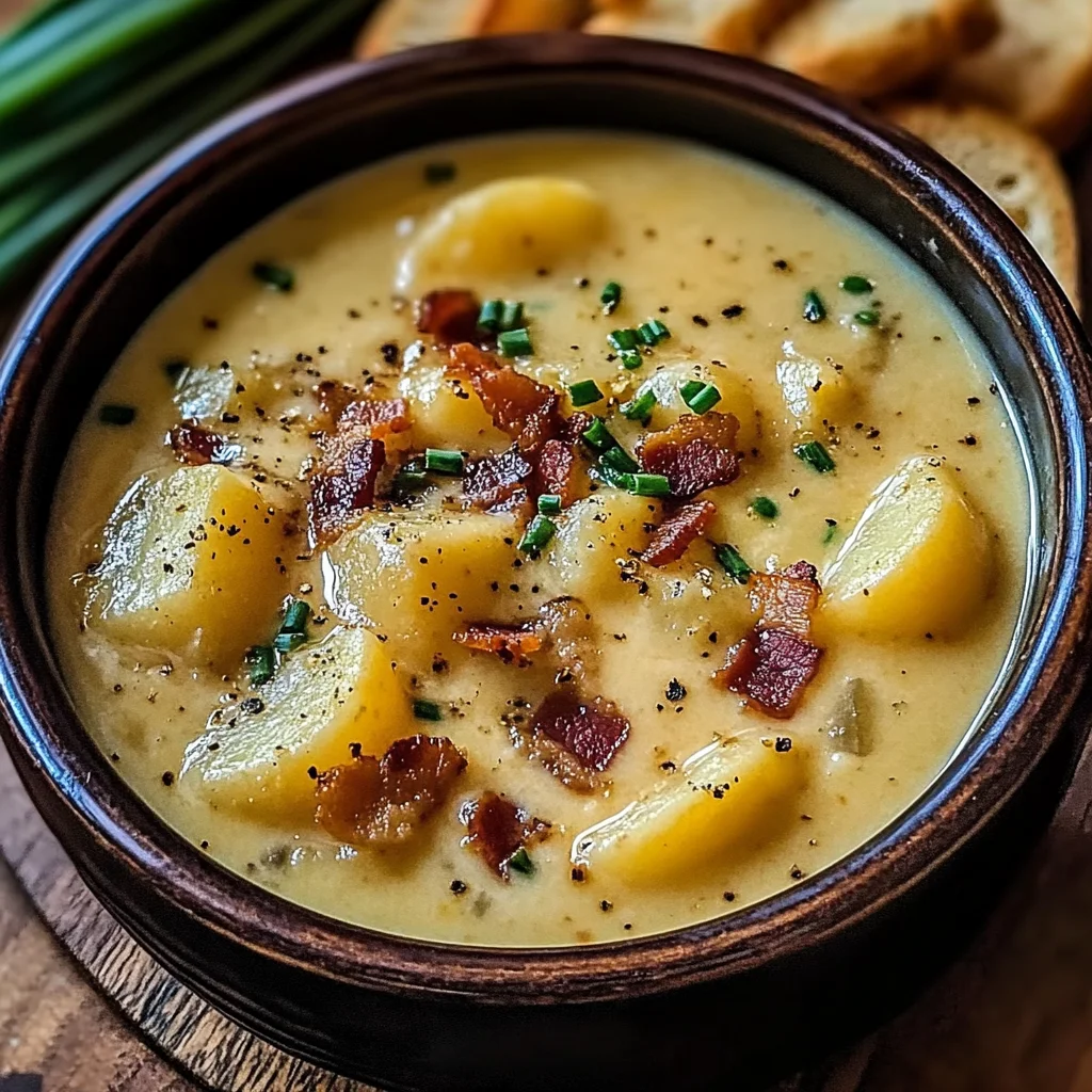 Hearty Cheddar Garlic Herb Potato Soup Recipe