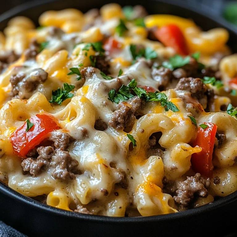 High-Protein Creamy Philly Cheesesteak Mac & Cheese