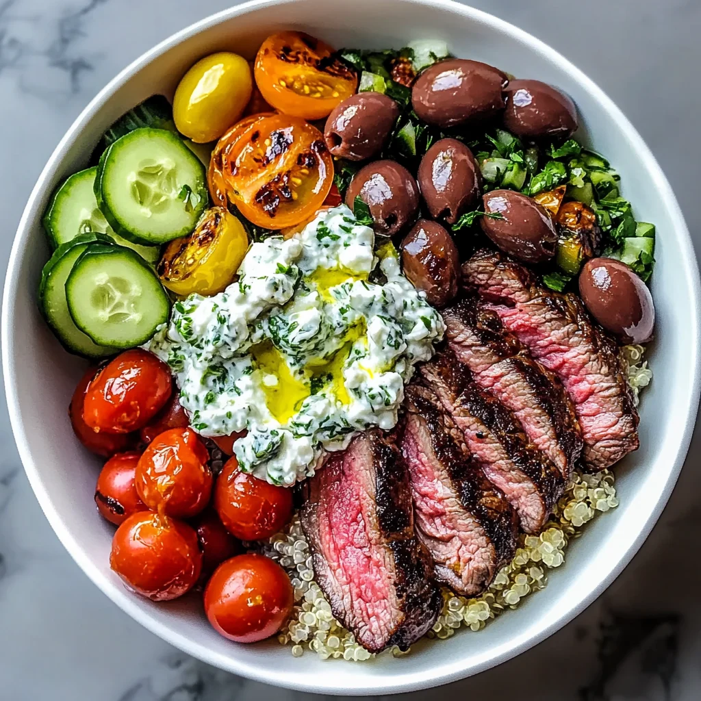 Mediterranean Steak Bowl with Tzatziki