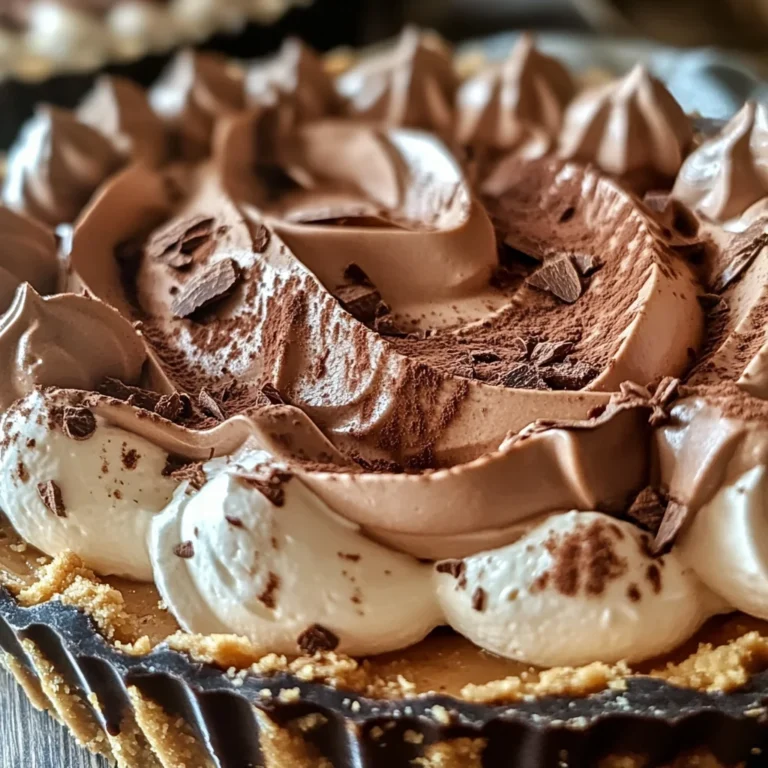 No-Bake Cream Cheese Peanut Butter Pie with Chocolate Whipped Cream