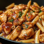 One-Pan Tangy Honey BBQ Chicken Penne