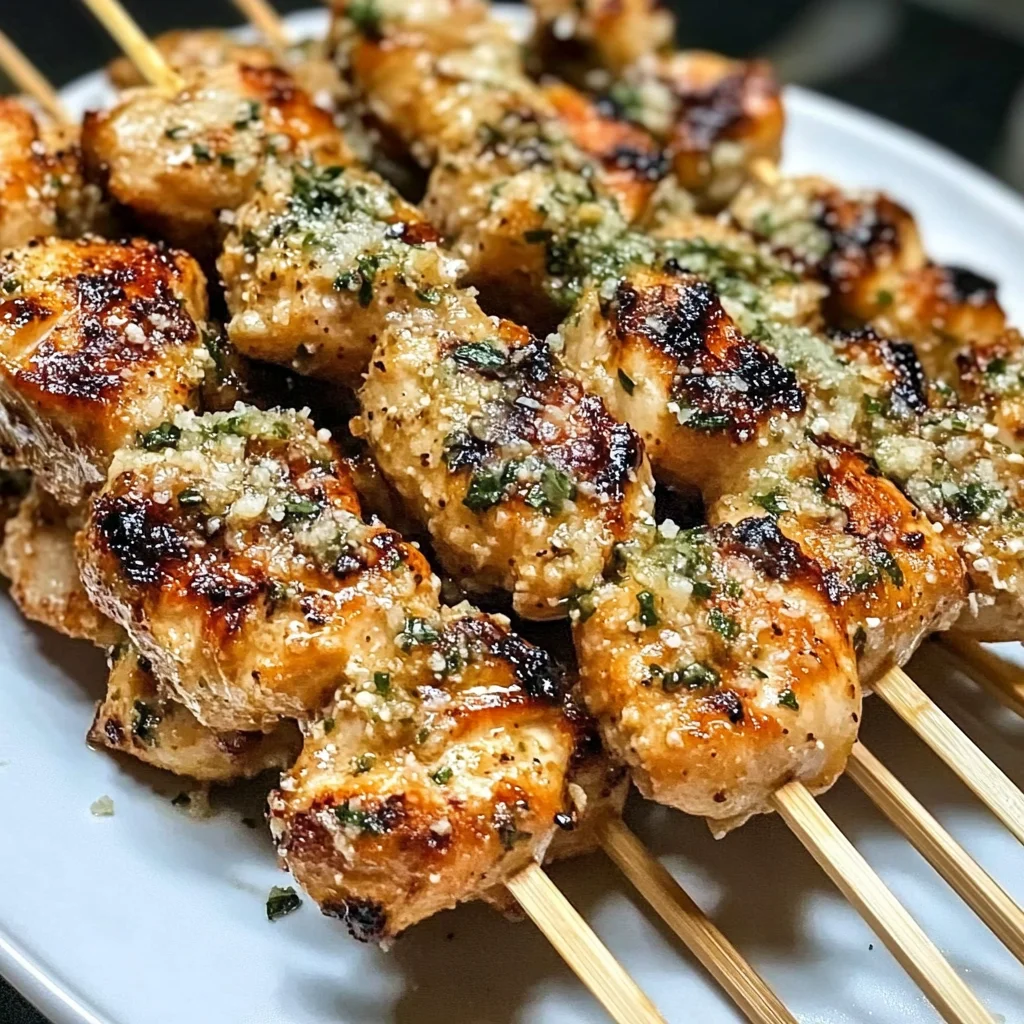 Ranch Garlic Parmesan Chicken Skewers