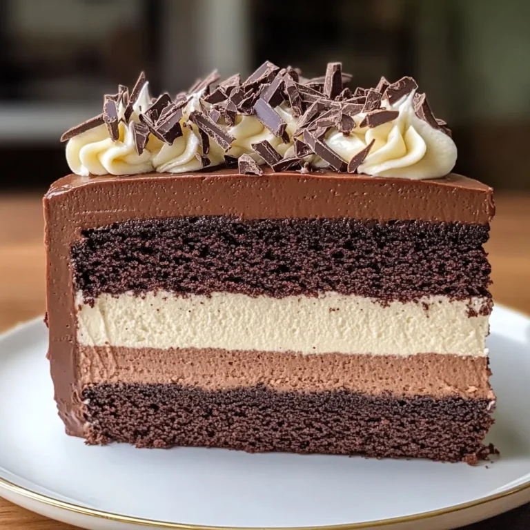 Tuxedo Cake – Triple Chocolate Mousse Cake